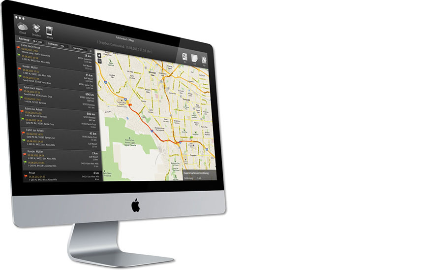 Fahrtenbuch Maps Screenshots